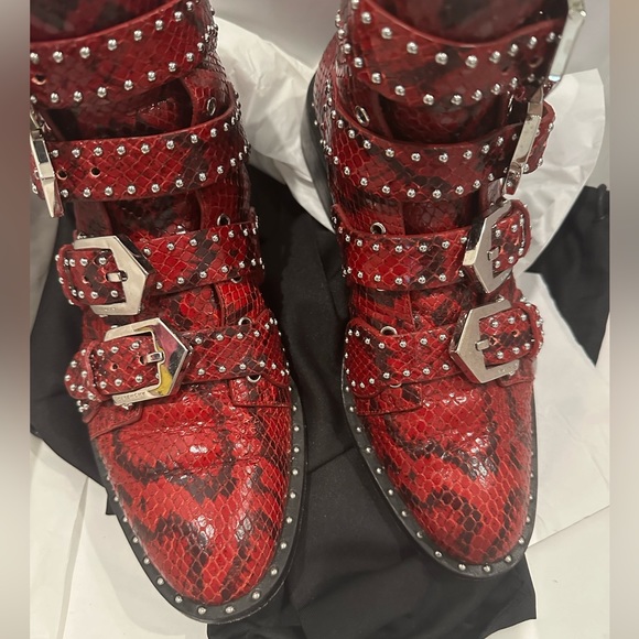 Givenchy red python studded ankle boots size 36 - Picture 7 of 11